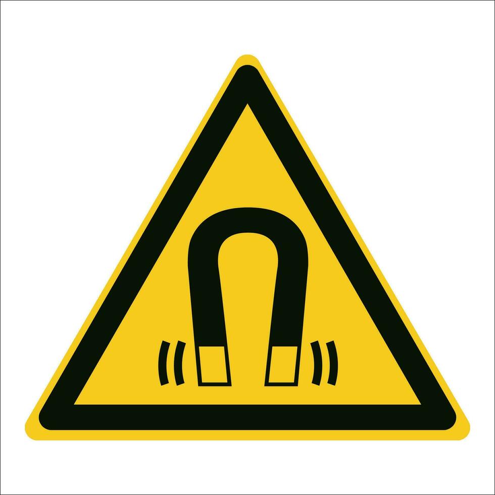 ISO 7010 Registered safety signs symbol pictogram Warnings Caution Danger Magnetic field vector