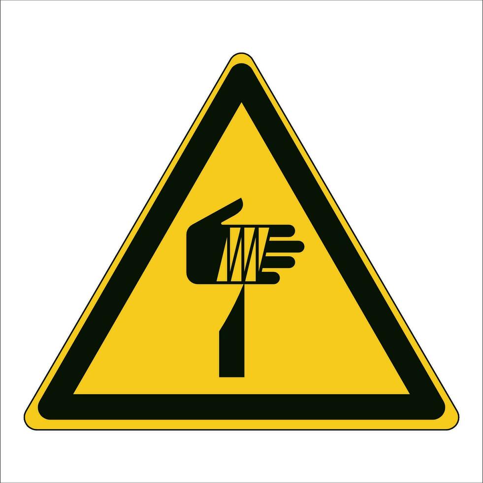 ISO 7010 Registered safety signs symbol pictogram Warnings Caution Danger Sharp elements vector