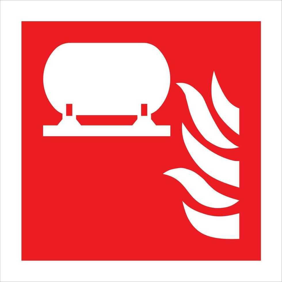 ISO 7010 registered safety signs fire equipment action emergency signs Fixed fire extinguishing installation vector