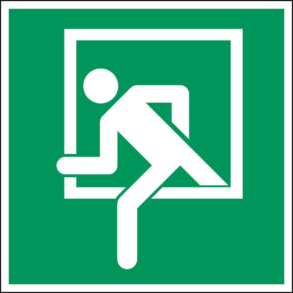 ISO 7010 Standard building emergency evacuation safe condition first aid signs Emergency window vector