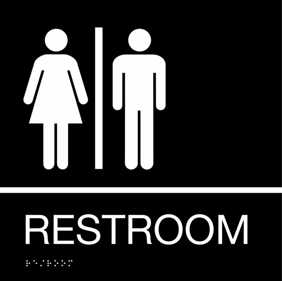 Office Restroom Toilet Closet Identification Braille Sign Styles Non Accessible Single with Door Lock vector