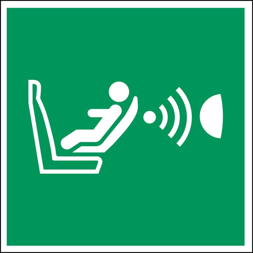 ISO 7010 Standard building emergency evacuation safe condition first aid signs Child seat presence and orientation detection system CPOD vector