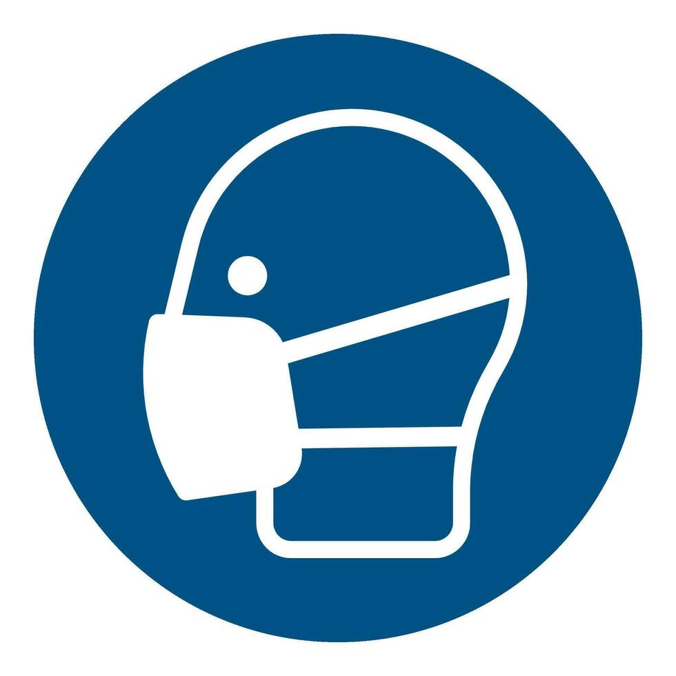 ISO 7010 Registered safety signs symbol pictogram Warnings Caution Notice Mandatory Standards Masks must be worn vector