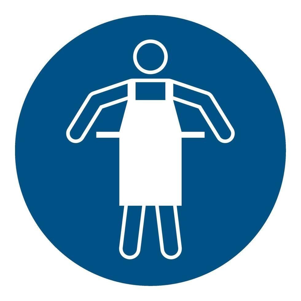 ISO 7010 Registered safety signs symbol pictogram Warnings Caution Notice Mandatory Use protective apron vector