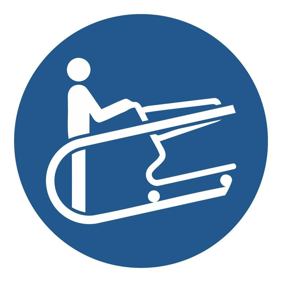 ISO 7010 Registered safety signs symbol pictogram Warnings Caution Notice Mandatory Hold the trolley handle vector