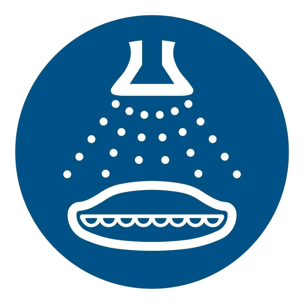 ISO 7010 Registered safety signs symbol pictogram Warnings Caution Notice Mandatory Start water spray in launch sequence vector