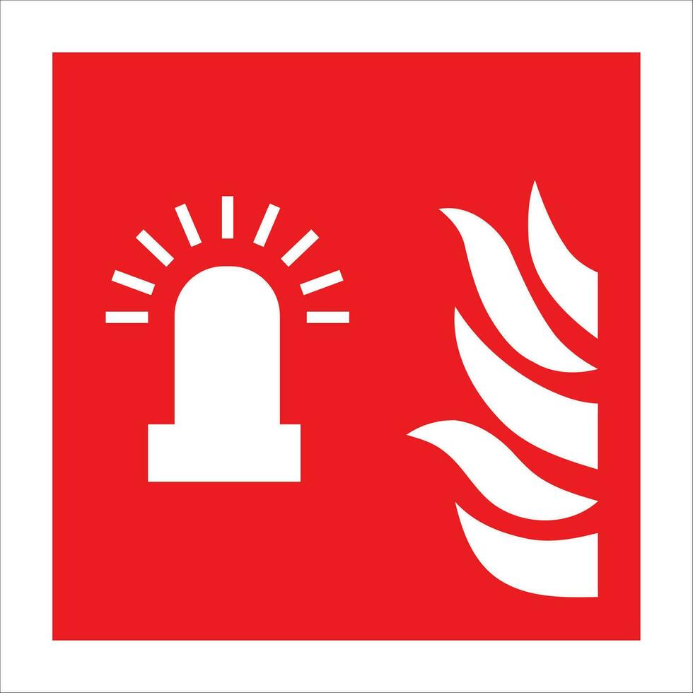 ISO 7010 registered safety signs fire equipment action emergency signs Fire alarm flashing light vector