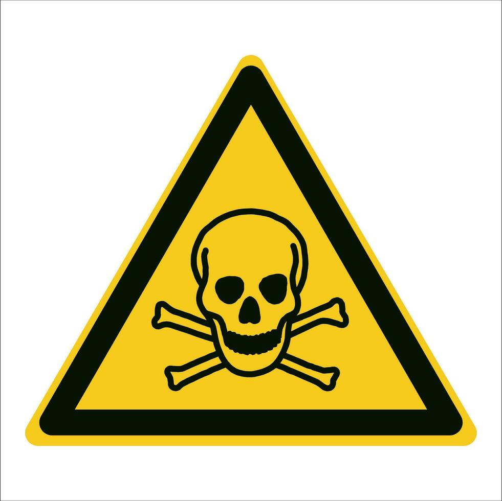 ISO 7010 Registered safety signs symbol pictogram Warnings Caution Danger Toxic material vector