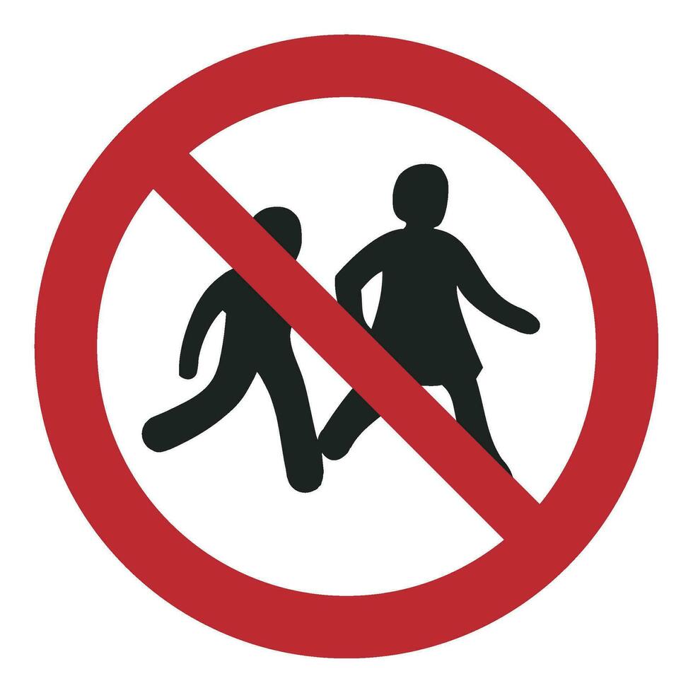 ISO 7010 Registered safety signs symbol pictogram Warnings Caution Danger Prohibition No children allowed vector