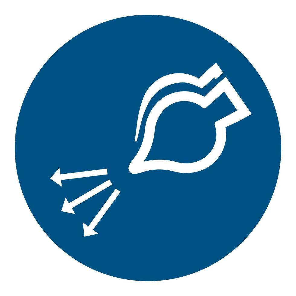 ISO 7010 Registered safety signs symbol pictogram Warnings Caution Notice Mandatory Start air supply in launch vector