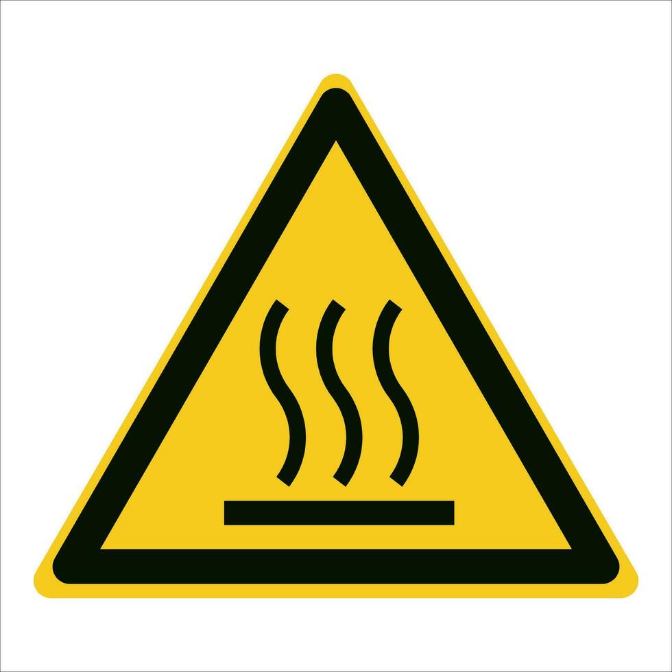ISO 7010 Graphical symbols Registered Safety Sign Warning Hot surface vector