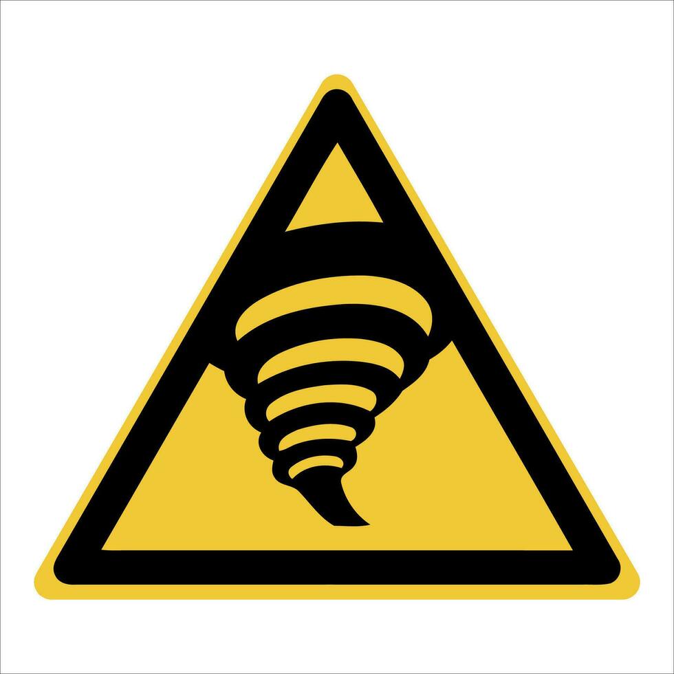 ISO 7010 Registered safety signs symbol pictogram Warnings Caution Danger Tornado zone vector