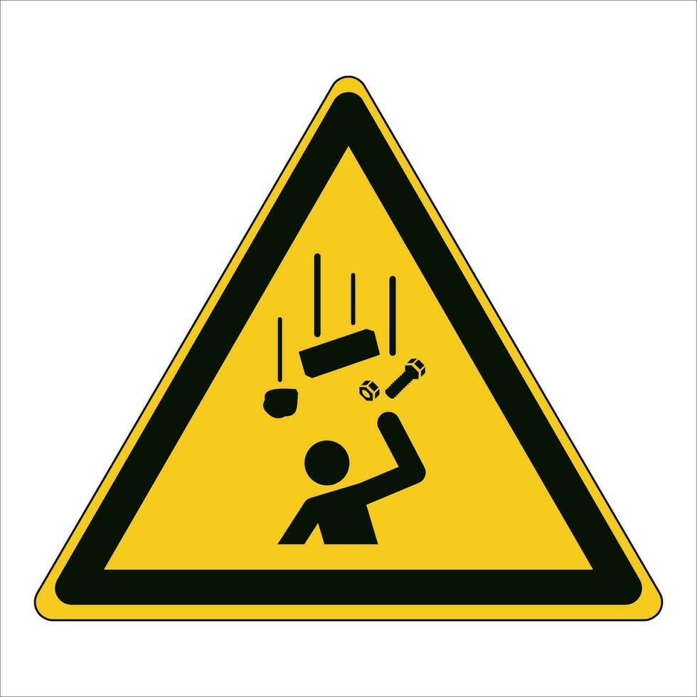 ISO 7010 Registered safety signs symbol pictogram Warnings Caution Danger Falling objects vector