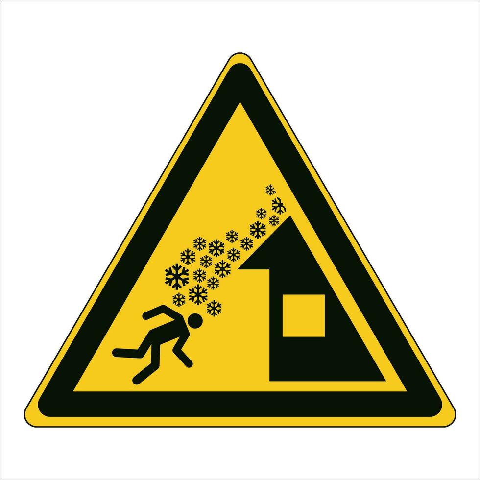 ISO 7010 Registered safety signs symbol pictogram Warnings Caution Danger Roof avalance vector