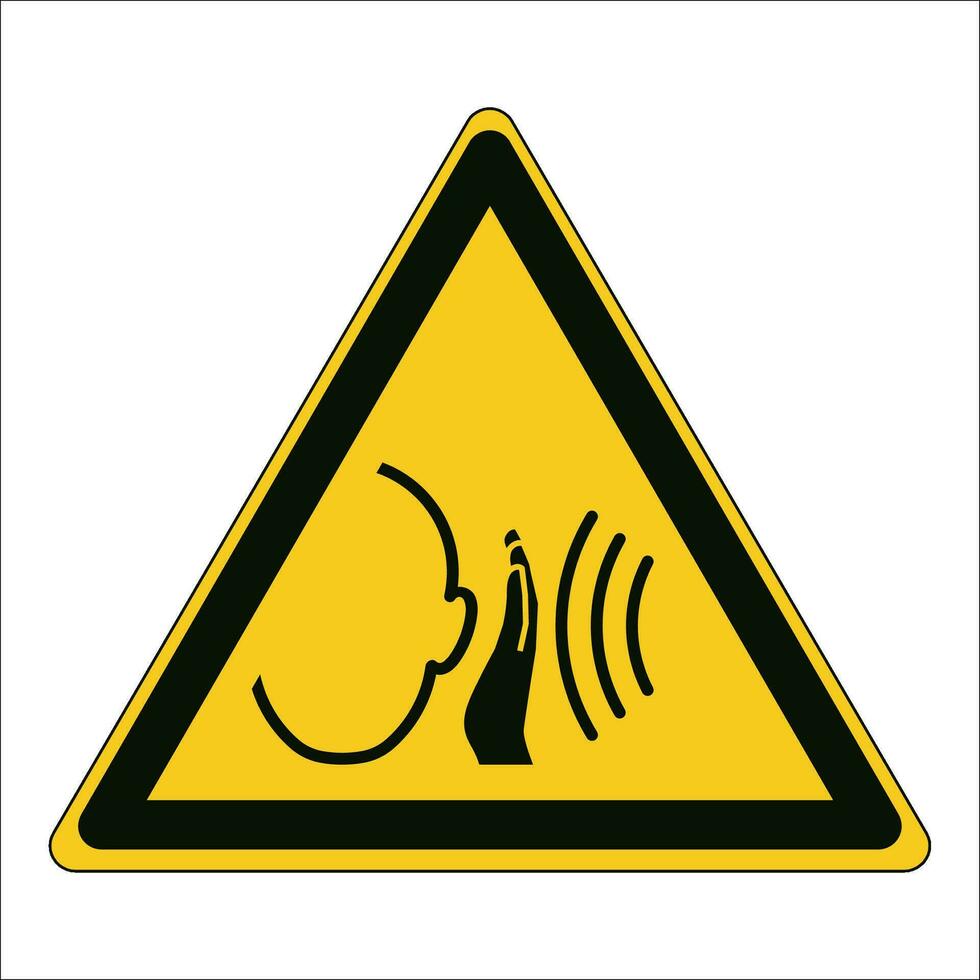 ISO 7010 Registered safety signs symbol pictogram Warnings Caution Danger Sudden loud noise vector