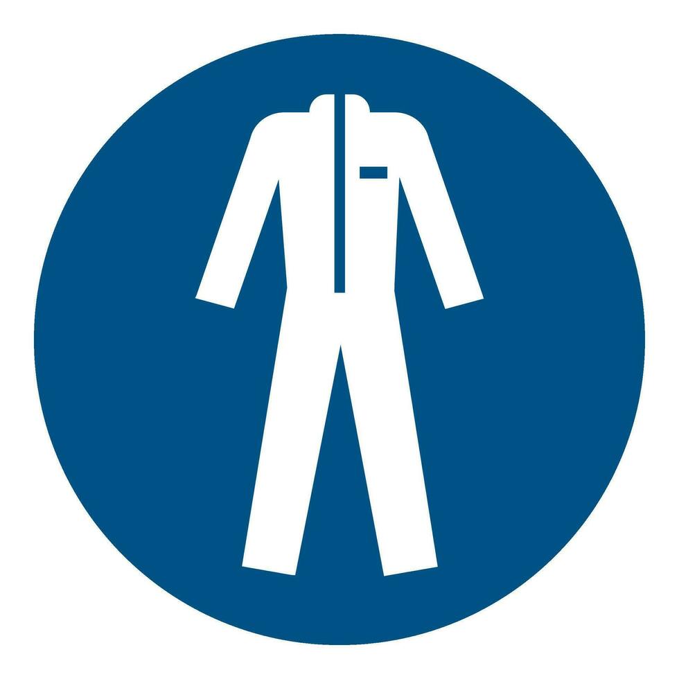 ISO 7010 Registered safety signs symbol pictogram Warnings Caution Notice Mandatory Protective clothing must be worn vector