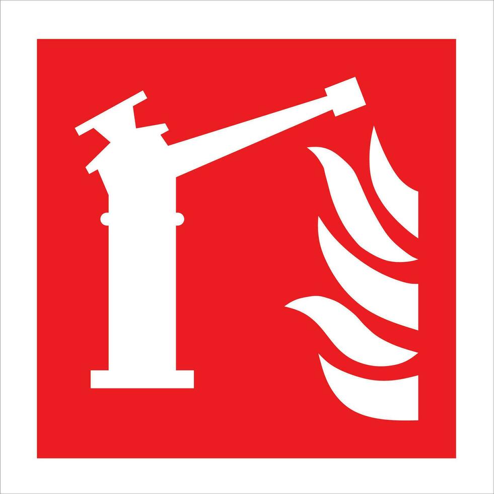 ISO 7010 registered safety signs fire equipment action emergency signs Fire monitor vector