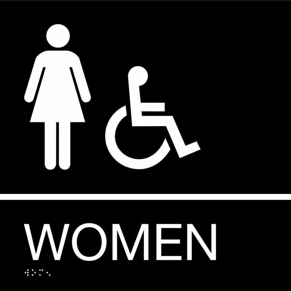 Office Restroom Toilet Closet Identification Braille Sign Styles Accessible Women vector