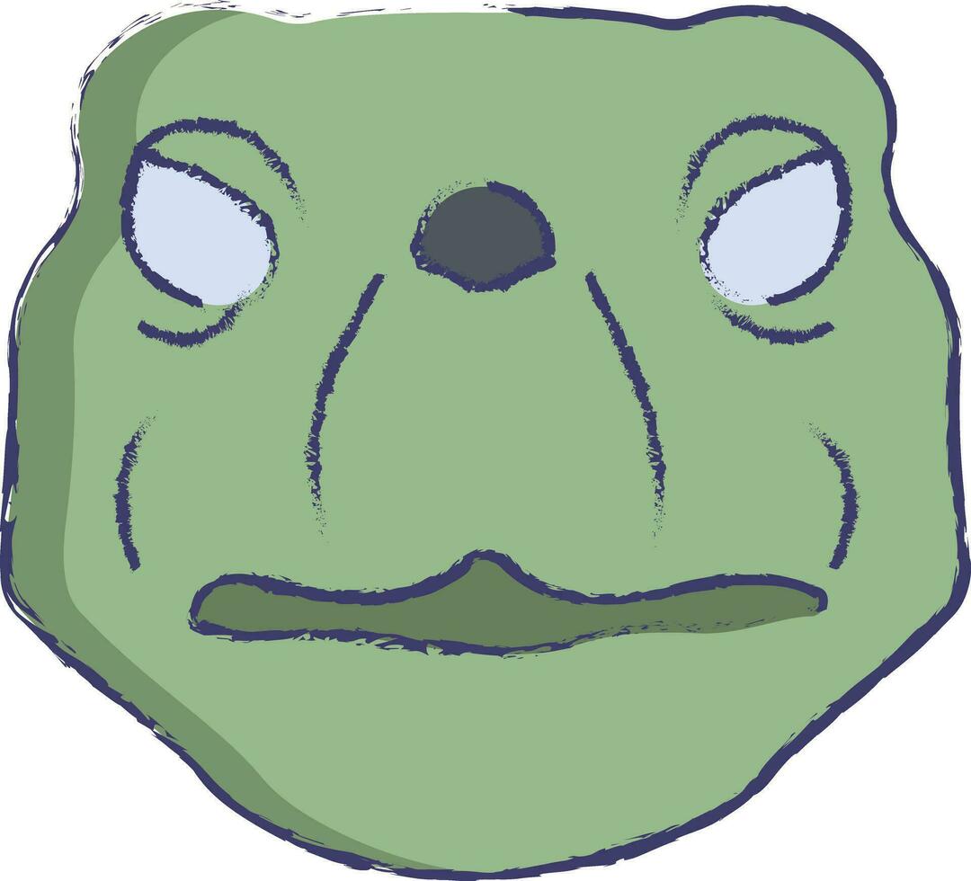 Tortuga cara mano dibujado vector ilustración