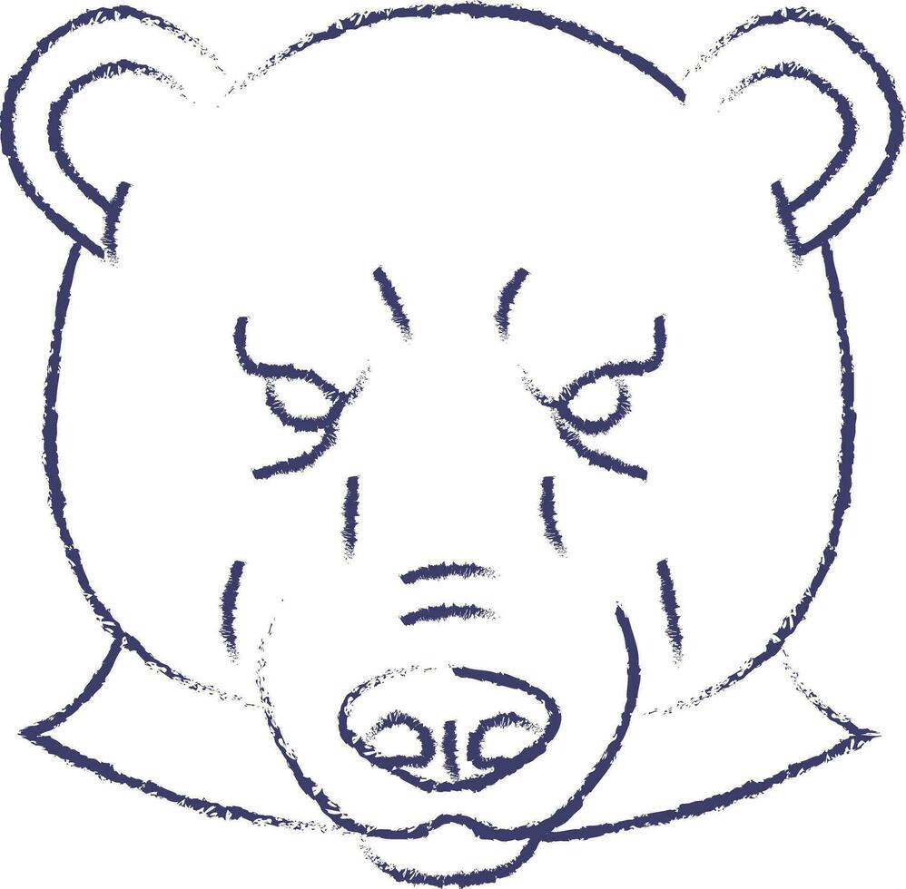 Polar bear face hand drawn vector illustration