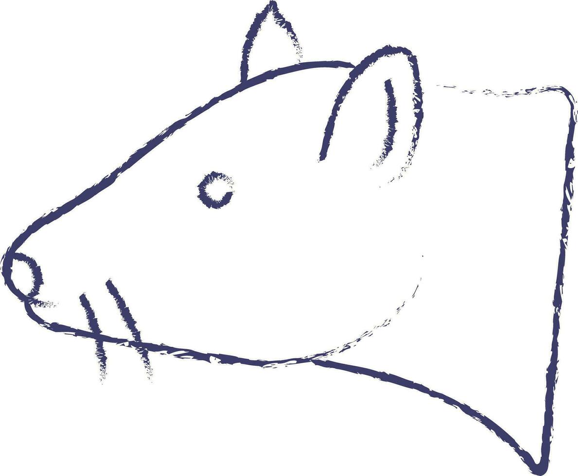 Rat face hand drawn vector illustration
