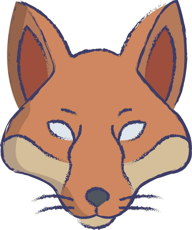 Fox face hand drawn vector illustration