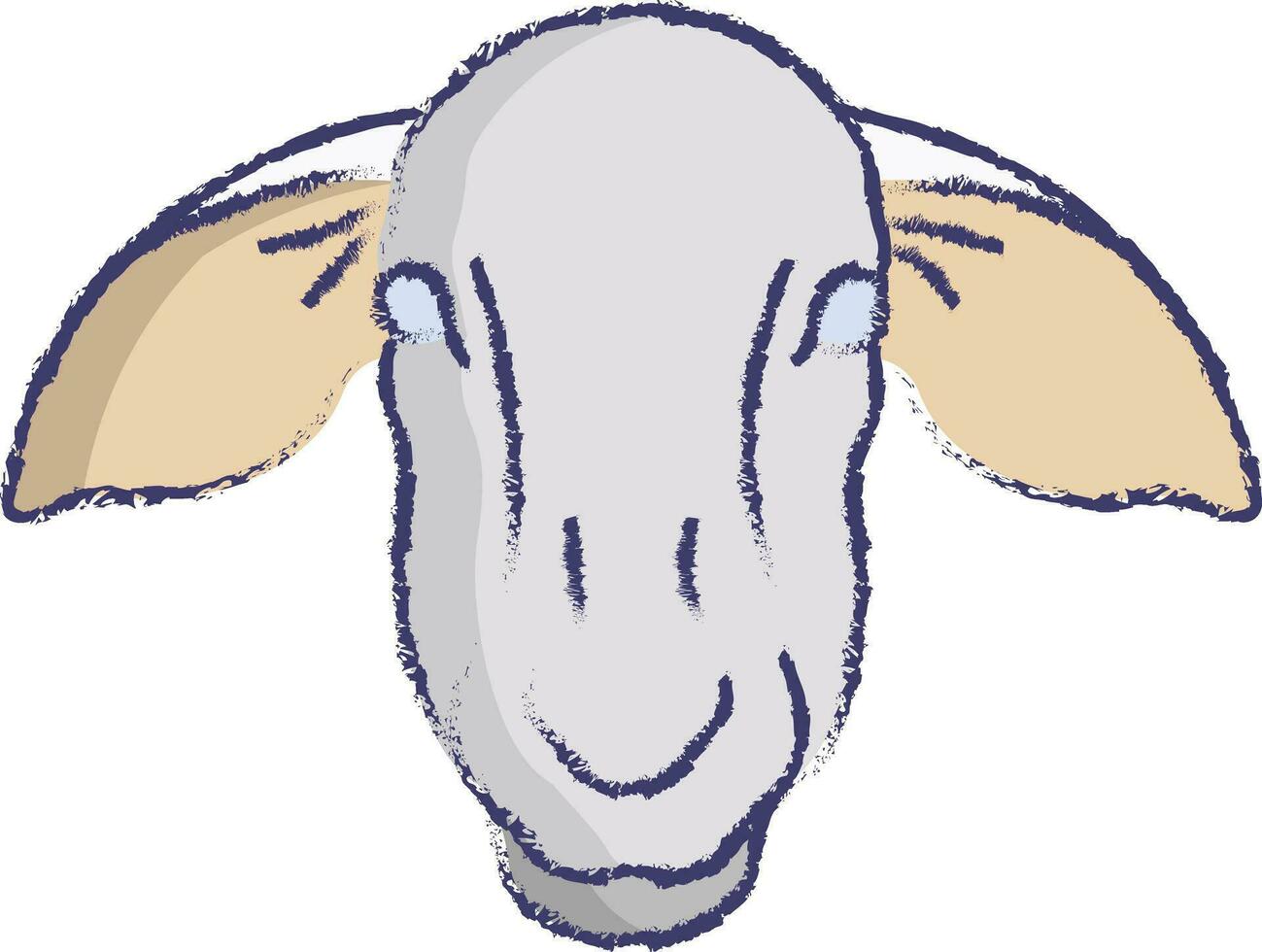 Sheep face hand drawn vector illustration