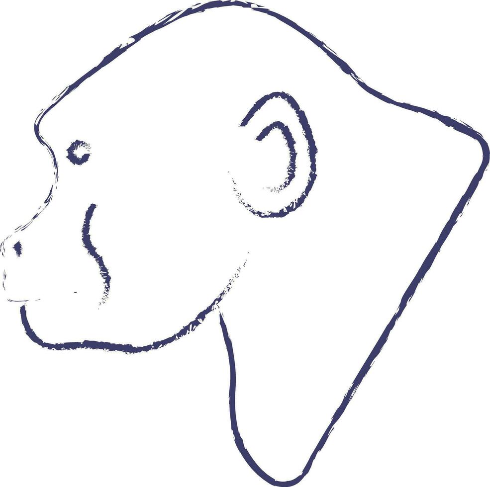 Gorilla face hand drawn vector illustration