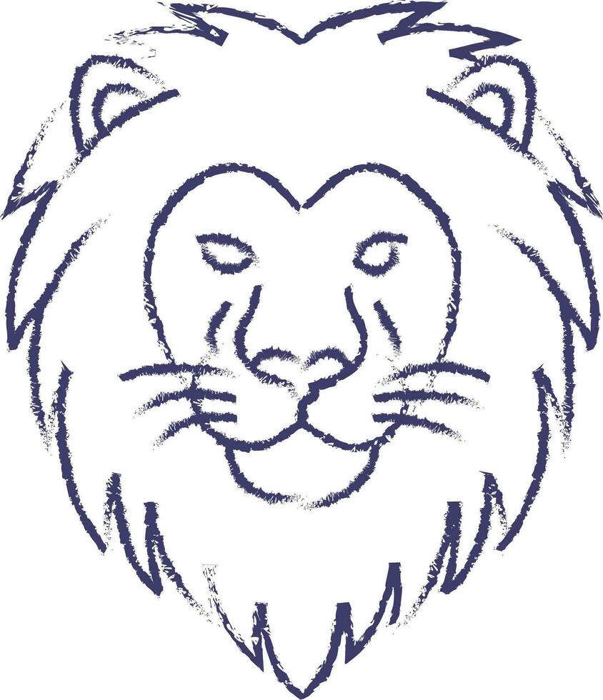 Lion face hand drawn vector illustration