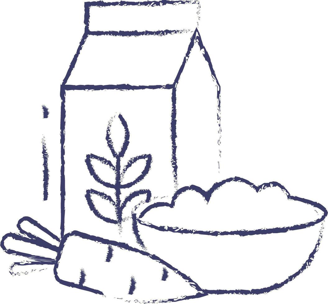 baby oats cereal hand drawn vector illustration