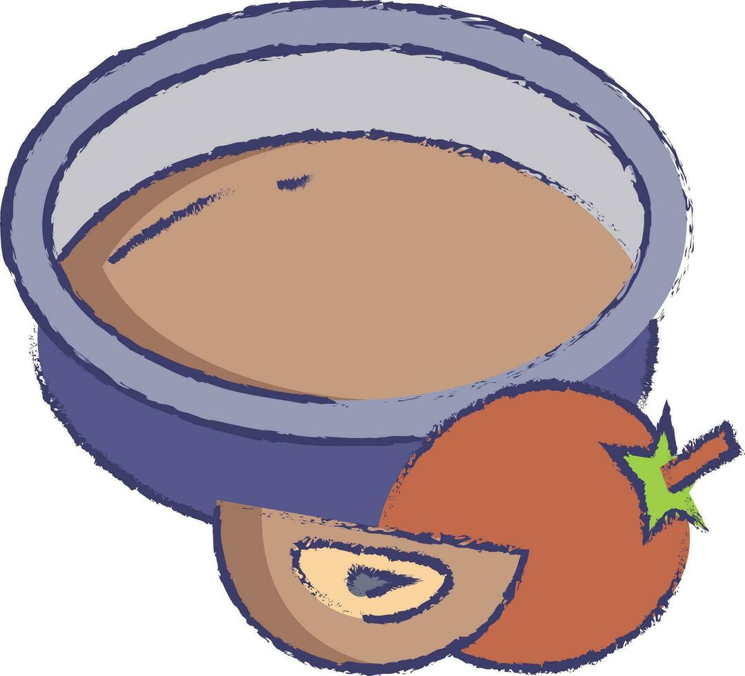 baby fruit puree bowl hand drawn vector illustration