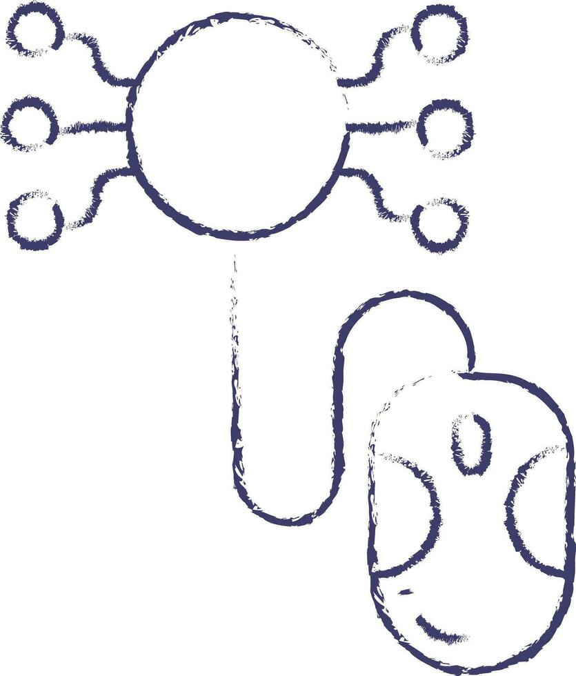 Ai click hand drawn vector illustration