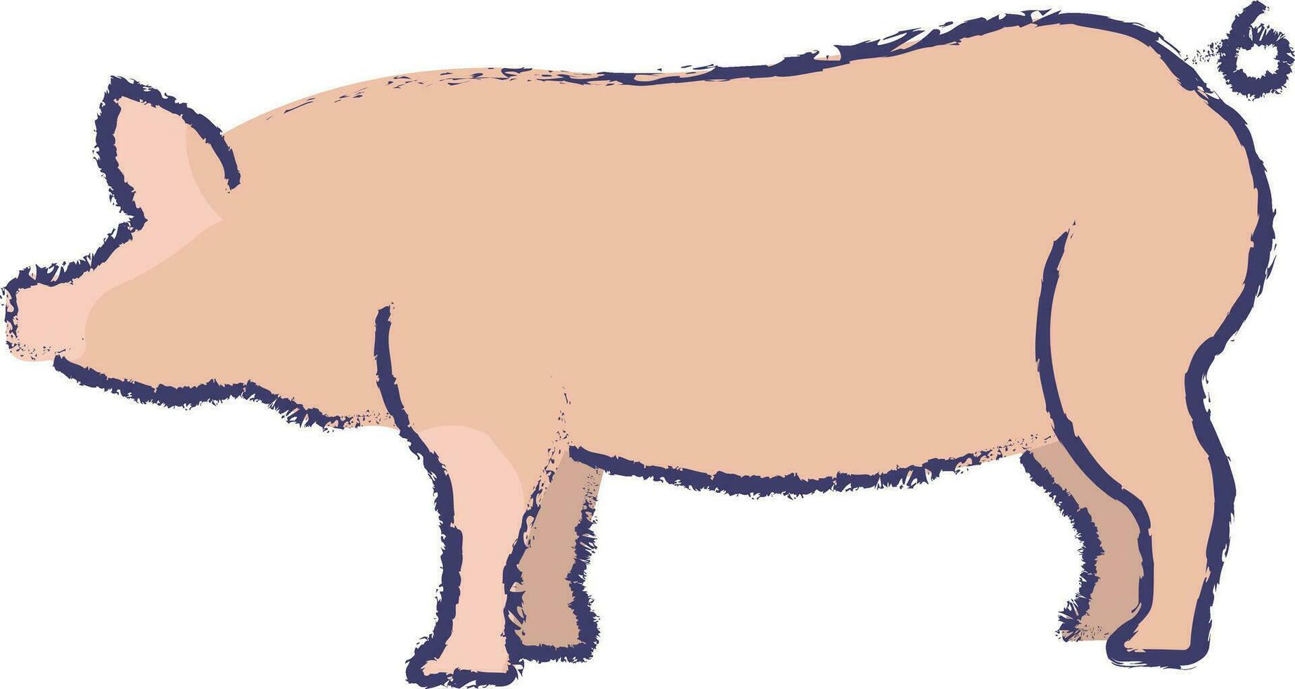 Pig hand drawn vector illustration