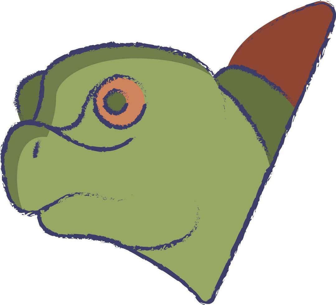 Turtle face hand drawn vector illustration