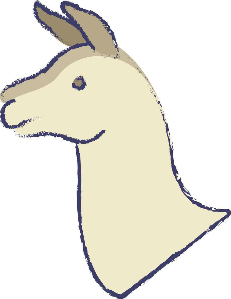 Llama face hand drawn vector illustration