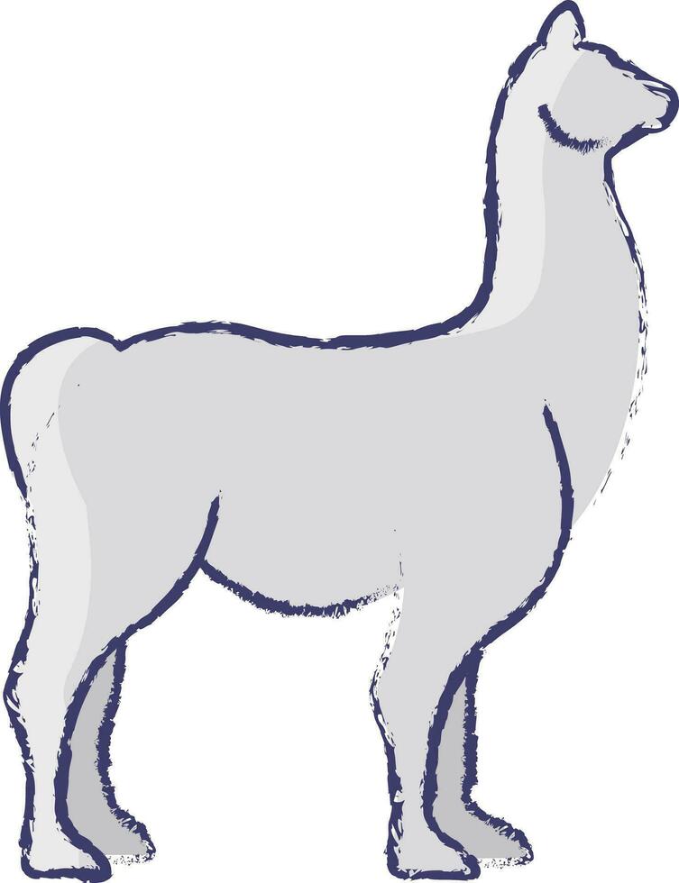 Llama hand drawn vector illustration