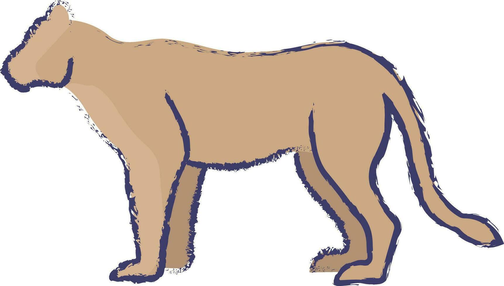 Lioness hand drawn vector illustration