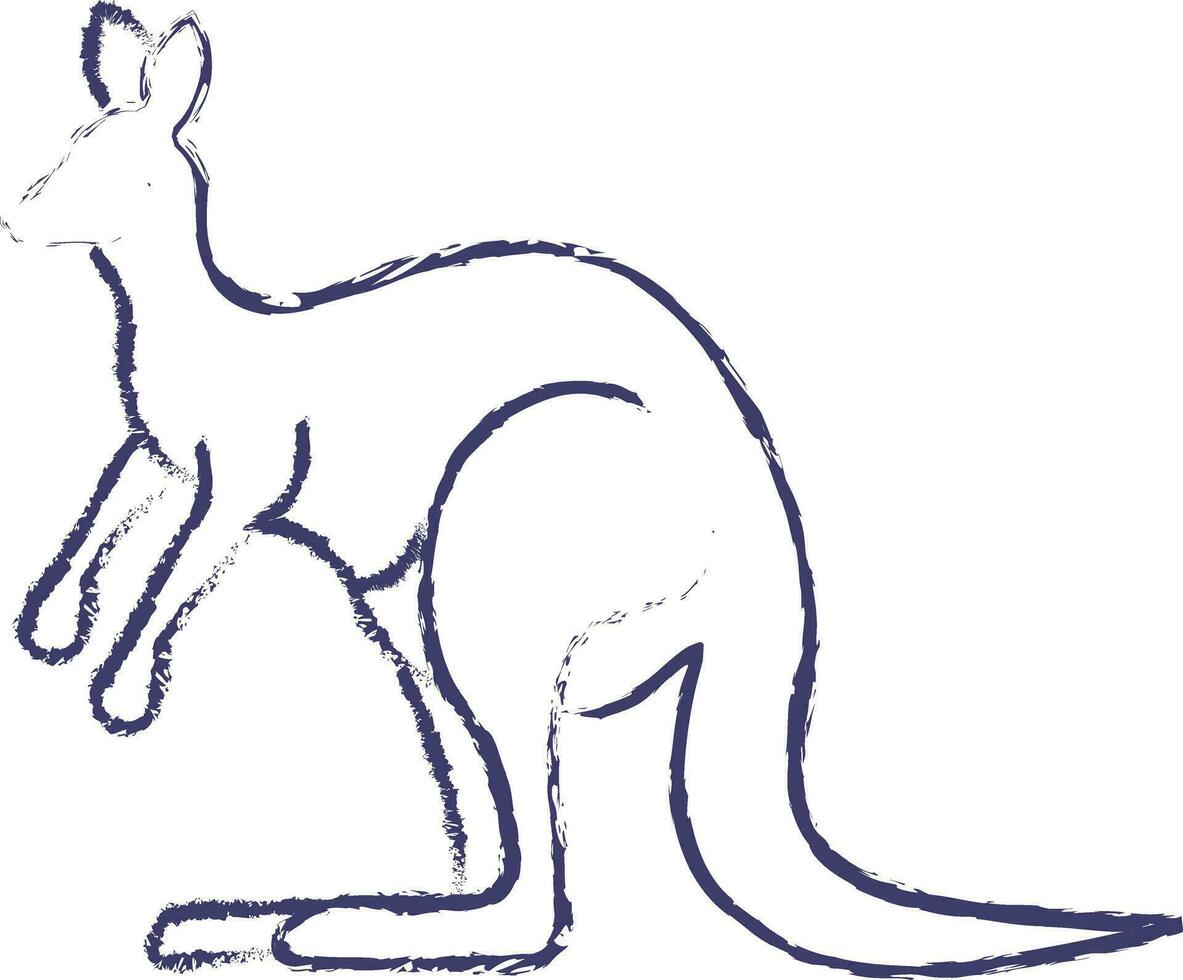 Kangaroo hand drawn vector illustration