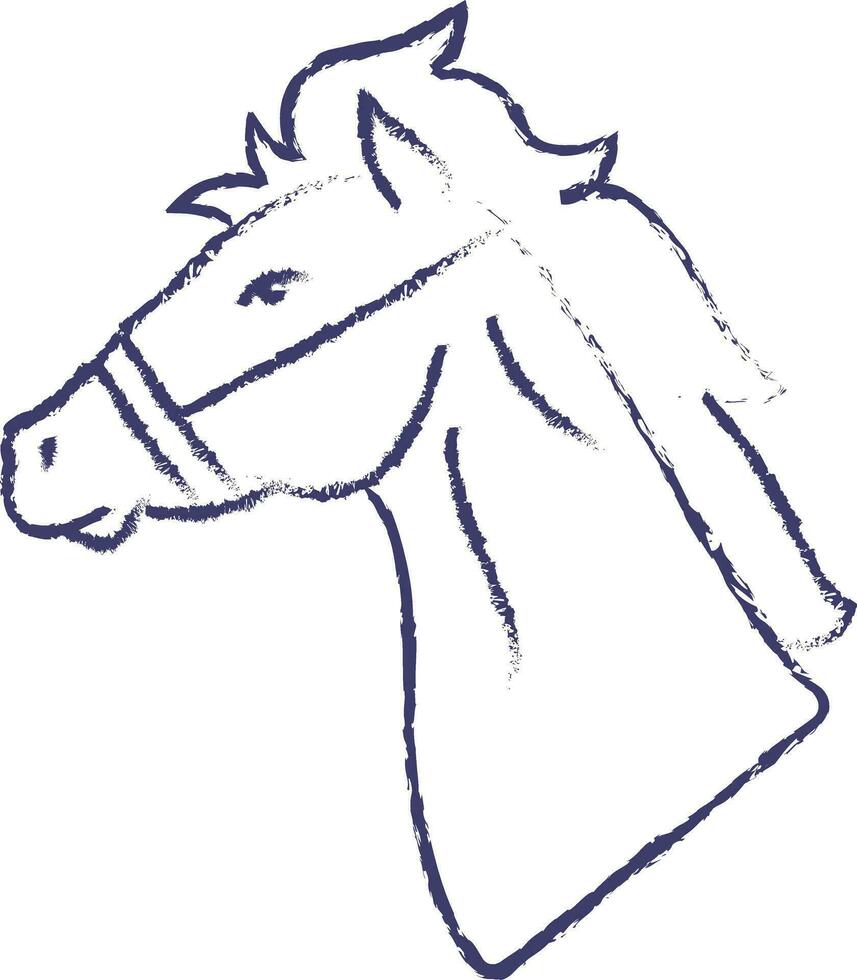 Horse face hand drawn vector illustration