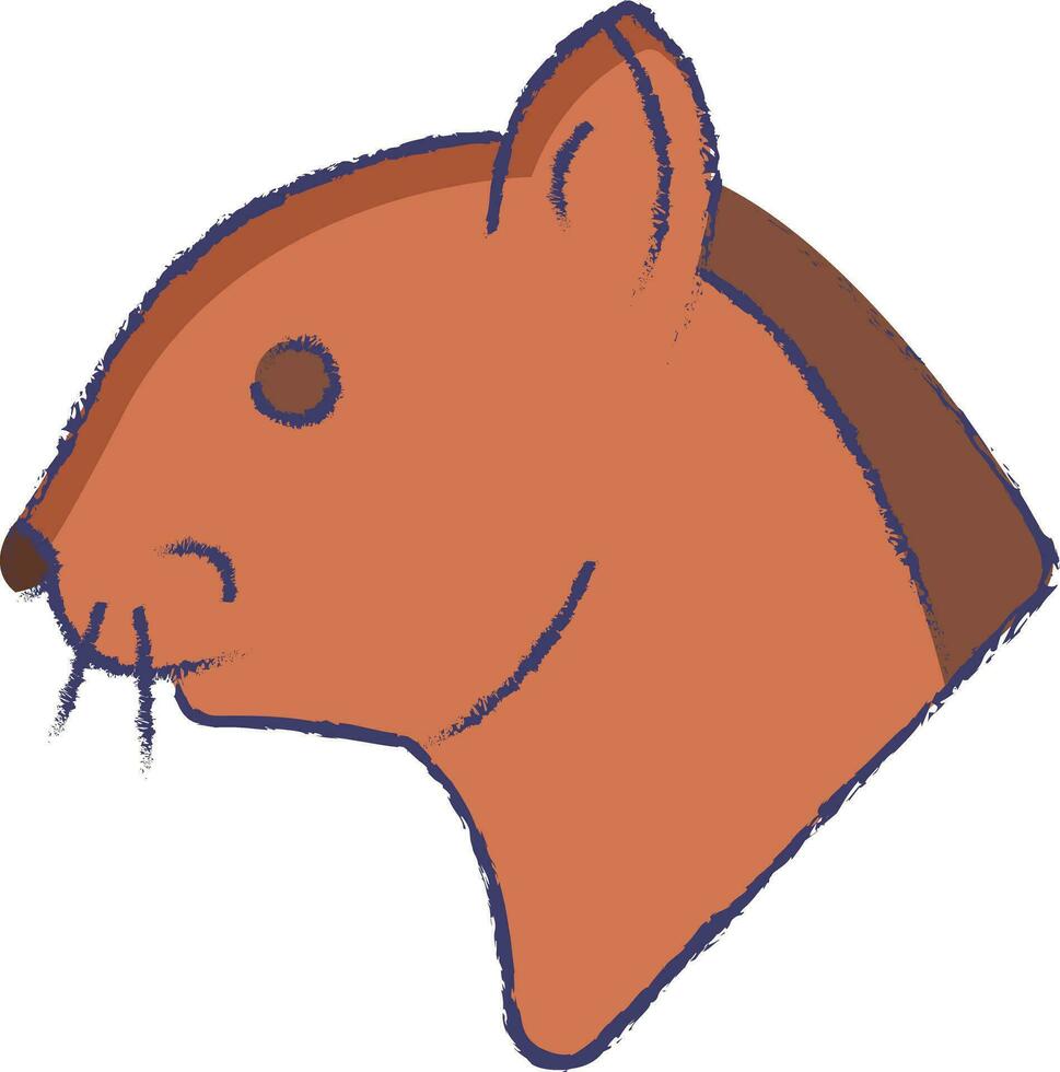 Squirrel face hand drawn vector illustration