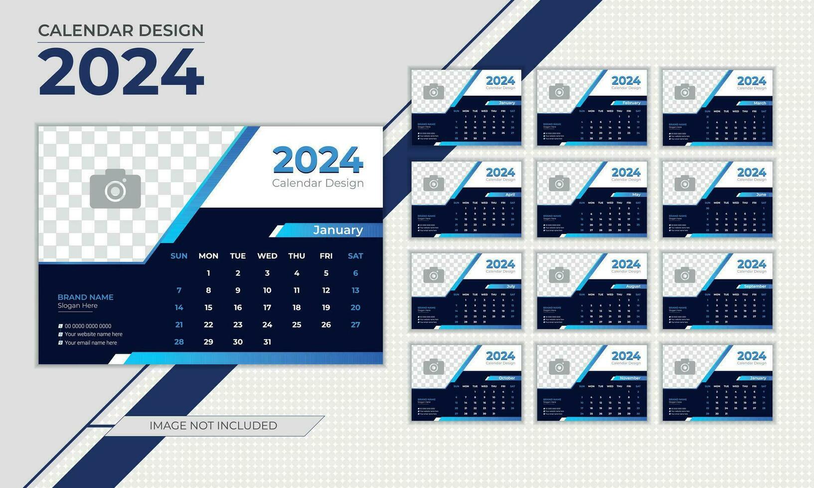 Simple and elegant calendar design layout vector