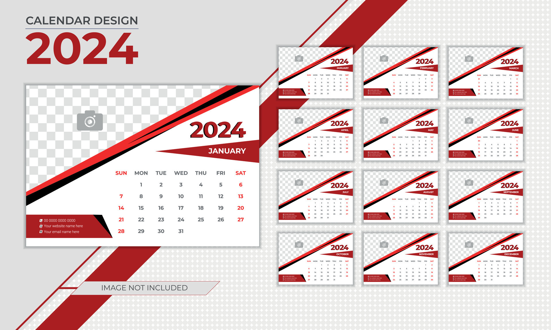 Abstract And Elegant Desk Calendar Design 2024 31090916 Vector Art at