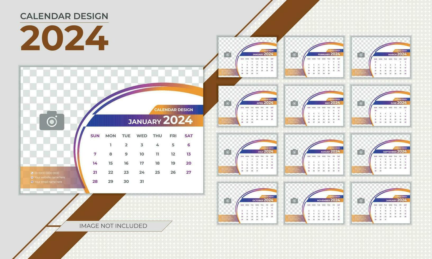 Calendar Design Vector Template 2024