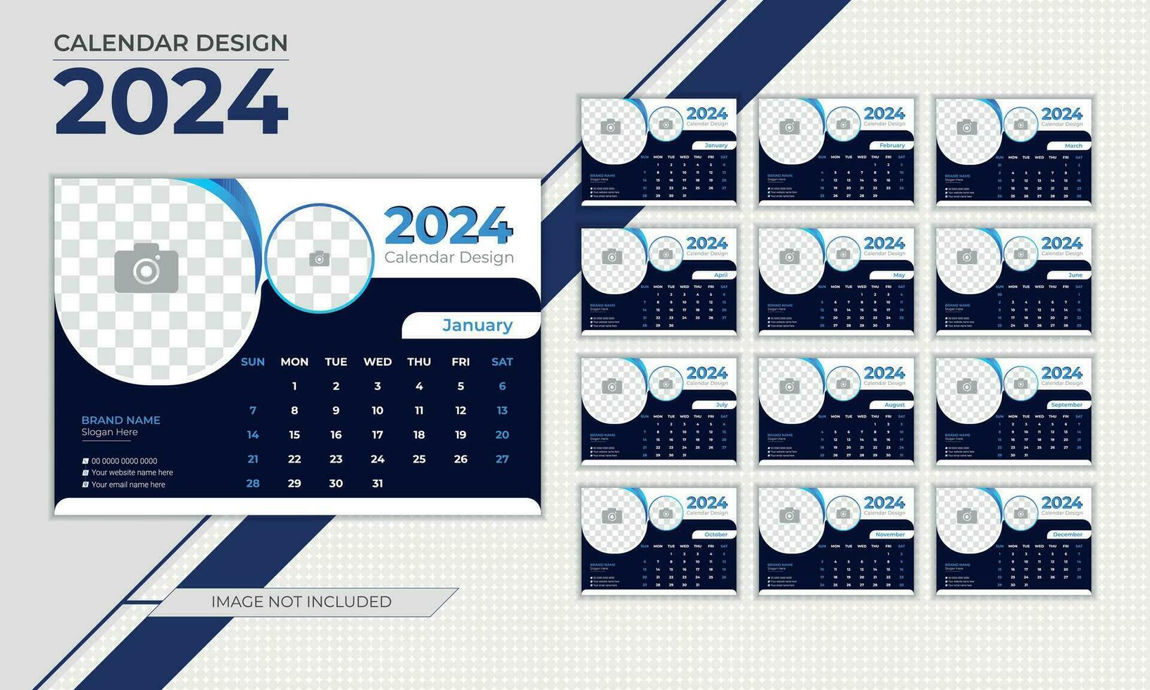 Calendar Design For 2024 vector