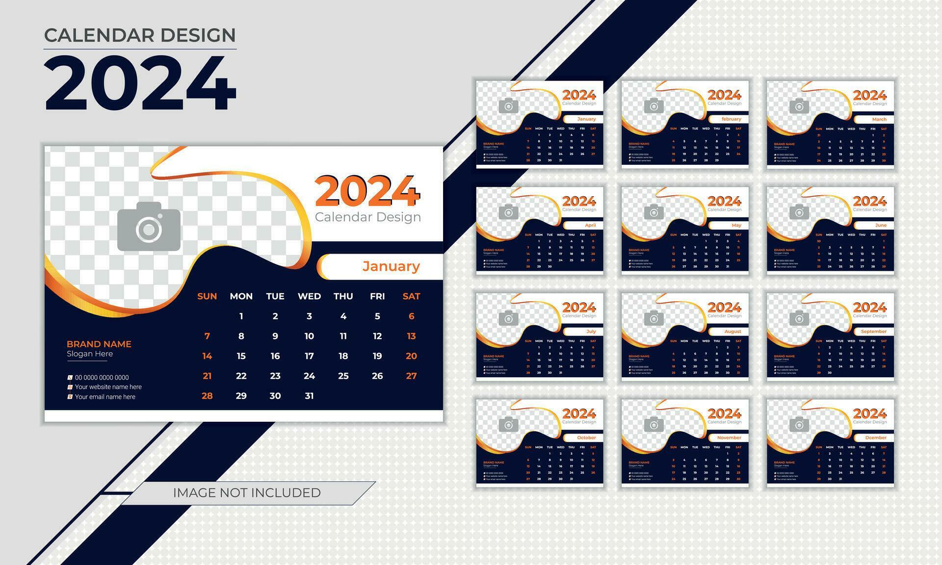 Abstract and elegant calendar design template 31090963 Vector Art at ...