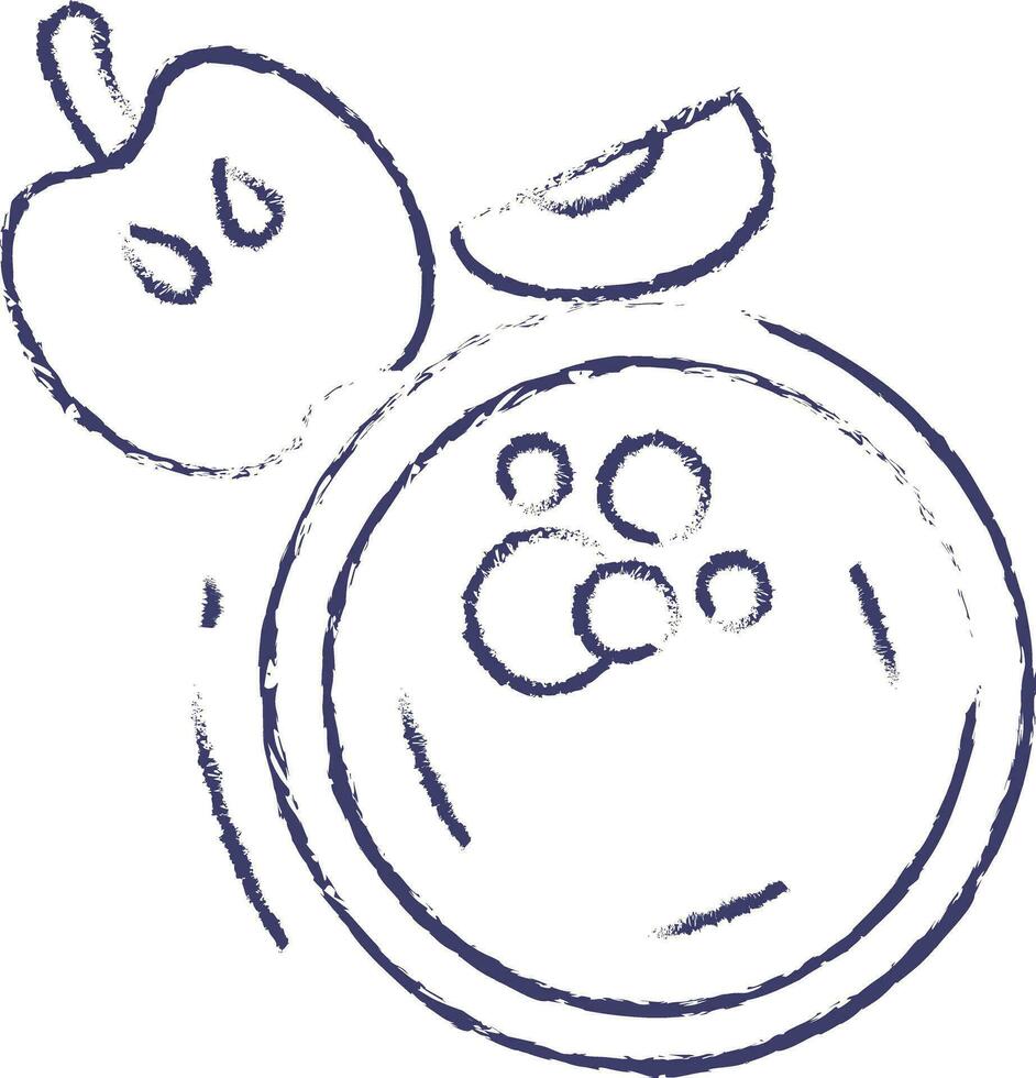 manzana jugo mano dibujado vector ilustración