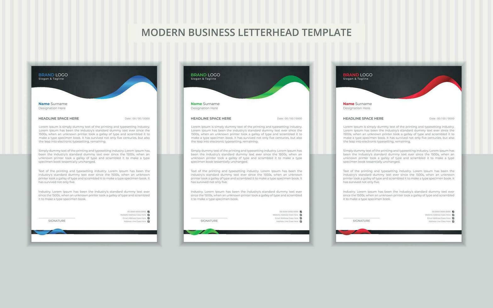 Stylish and simple business company letterhead vector