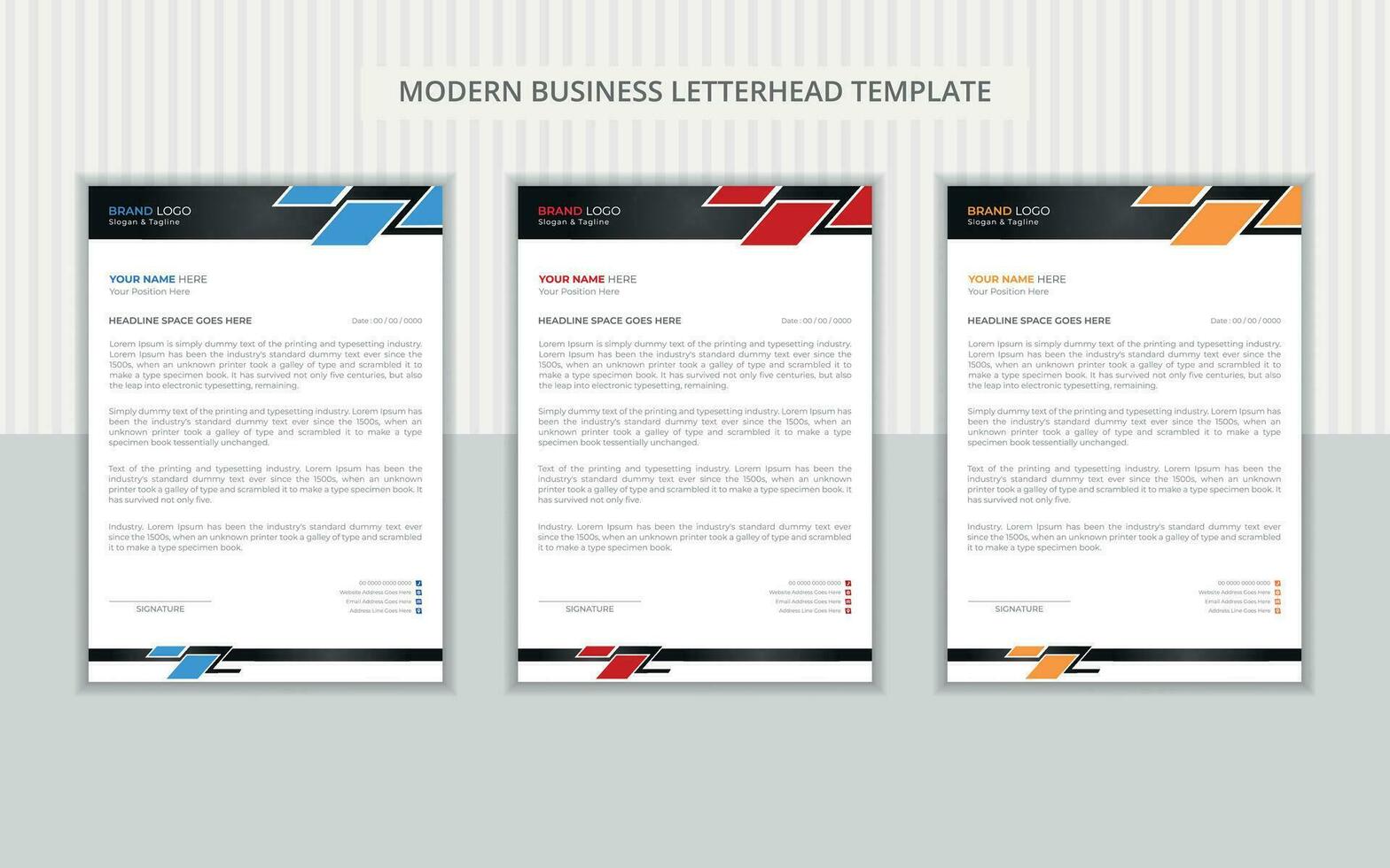 Elegant and simple letterhead design layout vector