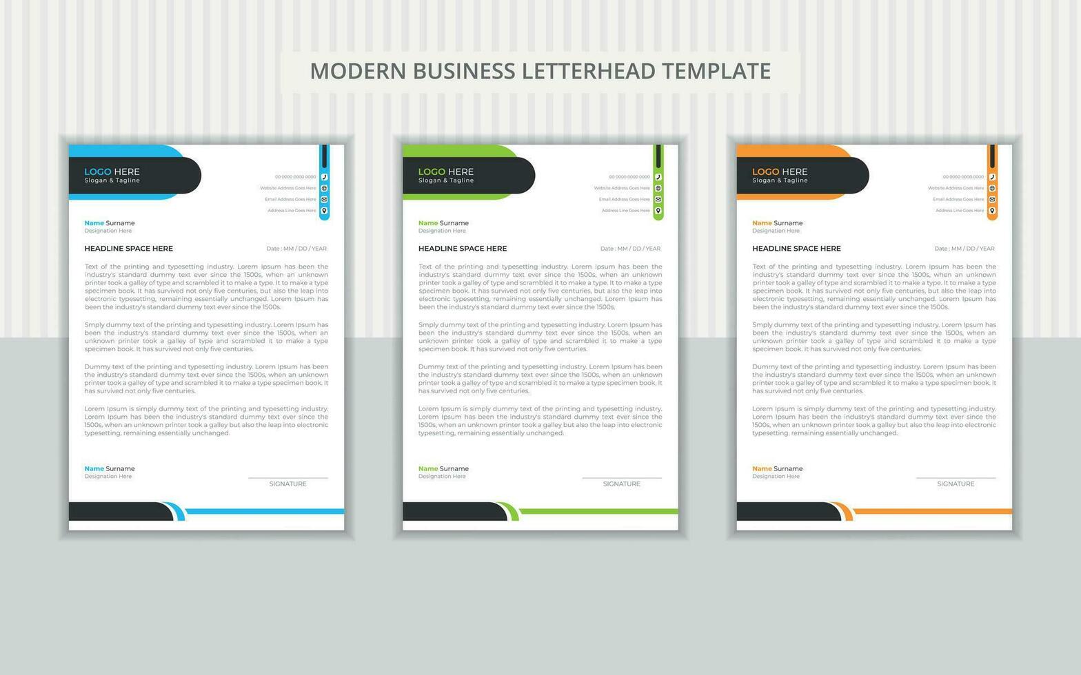 Abstract Business Letterhead Design vector