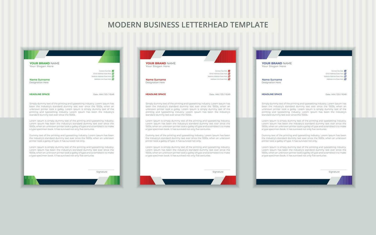 Stylish and simple business company letterhead template vector